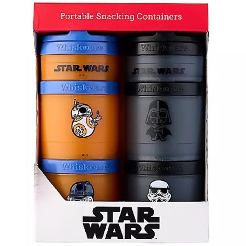 New STAR WARS Portable Snacking Lunch Containers Star Wars R2-D2 Darth Vader